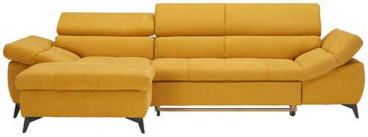ECKSOFA Gelb Mikrofaser  - Gelb/Schwarz, Design, Kunststoff/Textil (171/297cm) - Stylife
