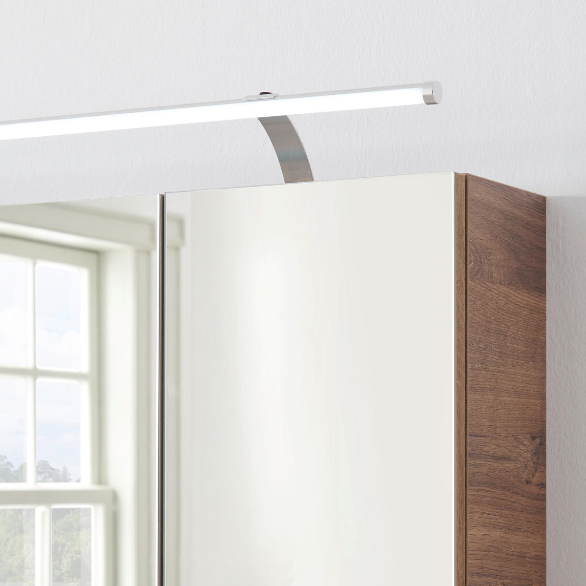 BADEZIMMER  in 180 cm  - Chromfarben/Weiß Hochglanz, Design, Glas/Keramik (180cm) - Sadena