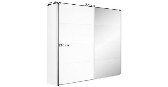 SCHWEBETÜRENSCHRANK in Weiß - Alufarben/Weiß, Design, Glas/Holzwerkstoff (226/210/62cm) - Xora