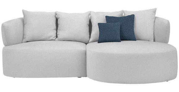 ECKSOFA in Plüsch Hellgrau  235/166 cm  - Hellgrau/Schwarz, MODERN, Kunststoff/Textil (235/166cm) - Hom`in