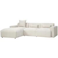 ECKSOFA in Cord Beige   - Beige/Schwarz, Design, Kunststoff/Textil (196/303cm) - Livetastic