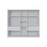 DREHTÜRENSCHRANK 5 -türig Weiß - Alufarben/Weiß, KONVENTIONELL, Glas/Holzwerkstoff (250/216/58cm) - Hom`in
