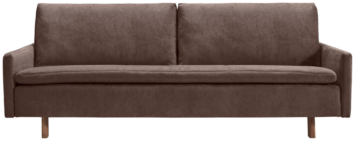 SCHLAFSOFA Flachgewebe Dunkelbraun  - Eichefarben/Dunkelbraun, KONVENTIONELL, Holz/Textil (220/85/98cm) - Carryhome