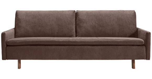 SCHLAFSOFA Flachgewebe Dunkelbraun  - Eichefarben/Dunkelbraun, KONVENTIONELL, Holz/Textil (220/85/98cm) - Carryhome