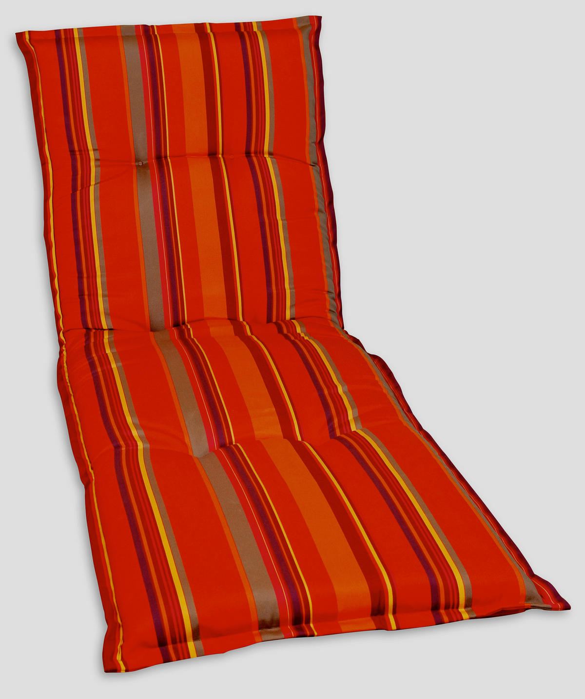 LIEGENAUFLAGE in Gelb, Rot, Graubraun Streifen  - Gelb/Graubraun, Basics, Textil (63/9/190cm)