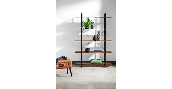 REGAL Naturfarben, Schwarz - Schwarz/Naturfarben, Trend, Holzwerkstoff/Metall (120/180/32cm) - Carryhome