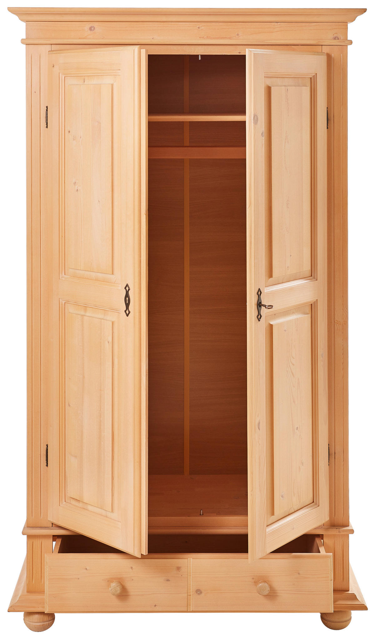 GARDEROBENSCHRANK  in 110/192/58 cm  - Fichtefarben/Schwarz, LIFESTYLE, Holz/Metall (110/192/58cm) - Landscape