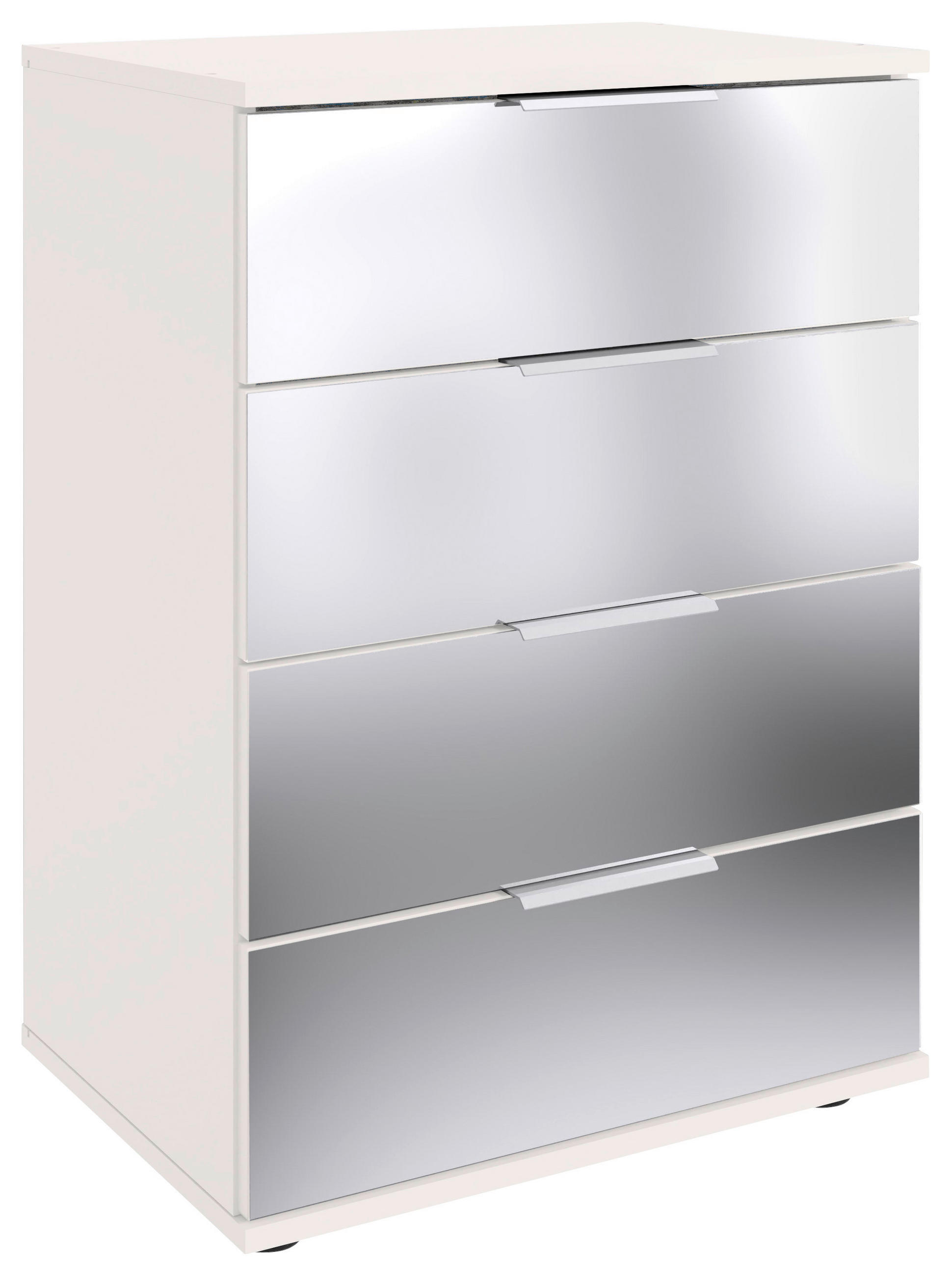 NACHTTISCH 52/74/38 cm, Weiss, Klar,  - Klar/Weiss, Modern, Glas/Holzwerkstoff (52/74/38cm) - P & B