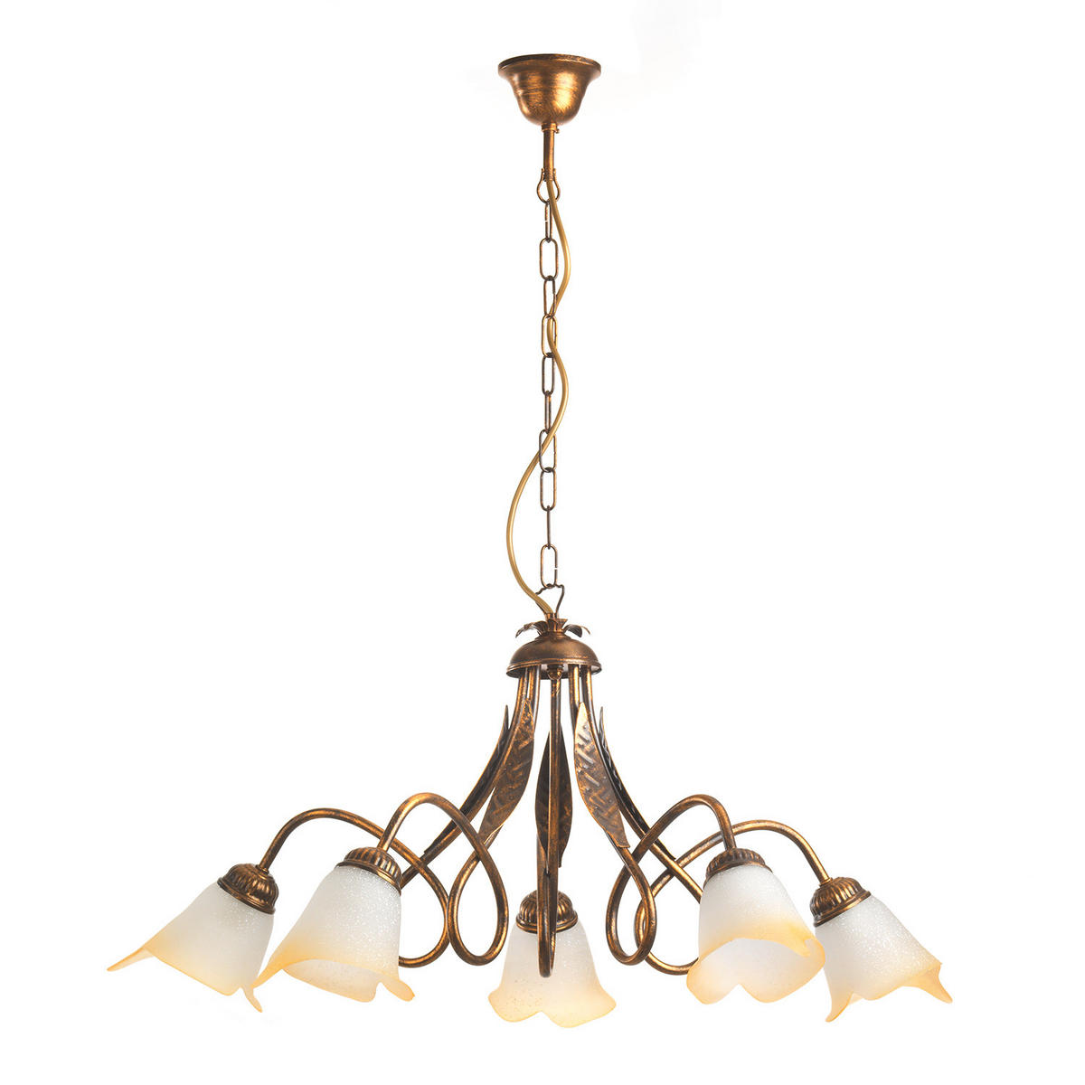 KRONLEUCHTER 75/82 cm   - Bronzefarben, KONVENTIONELL, Glas/Metall (75/82cm)