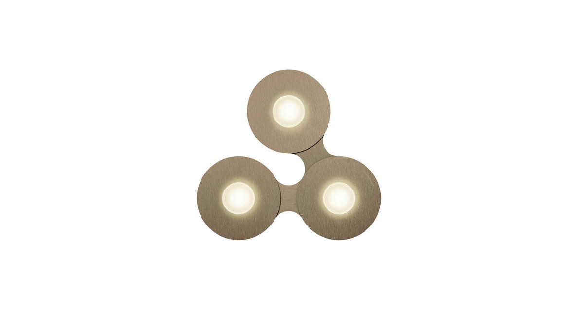 LED-WANDLEUCHTE DISC 37,4/34,6/6,5 cm  - Goldfarben/Braun, Design, Metall (37,4/34,6/6,5cm) - Grossmann