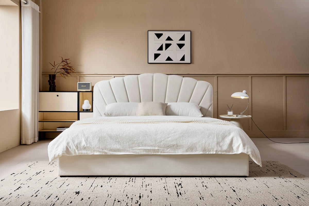 POLSTERBETT Lattenrost, Bettkasten 180/200 cm  in Beige  - Beige/Schwarz, Trend, Holz/Kunststoff (180/200cm) - Ambia Home