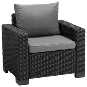 LOUNGESESSEL - Graphitfarben/Grau, Design, Kunststoff/Textil (83/72/68cm) - Ambia Garden