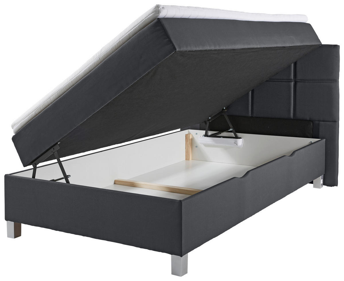 BOXBETT 120/200 cm  in Anthrazit  - Anthrazit/Alufarben, Konventionell, Kunststoff/Textil (120/200cm) - Carryhome