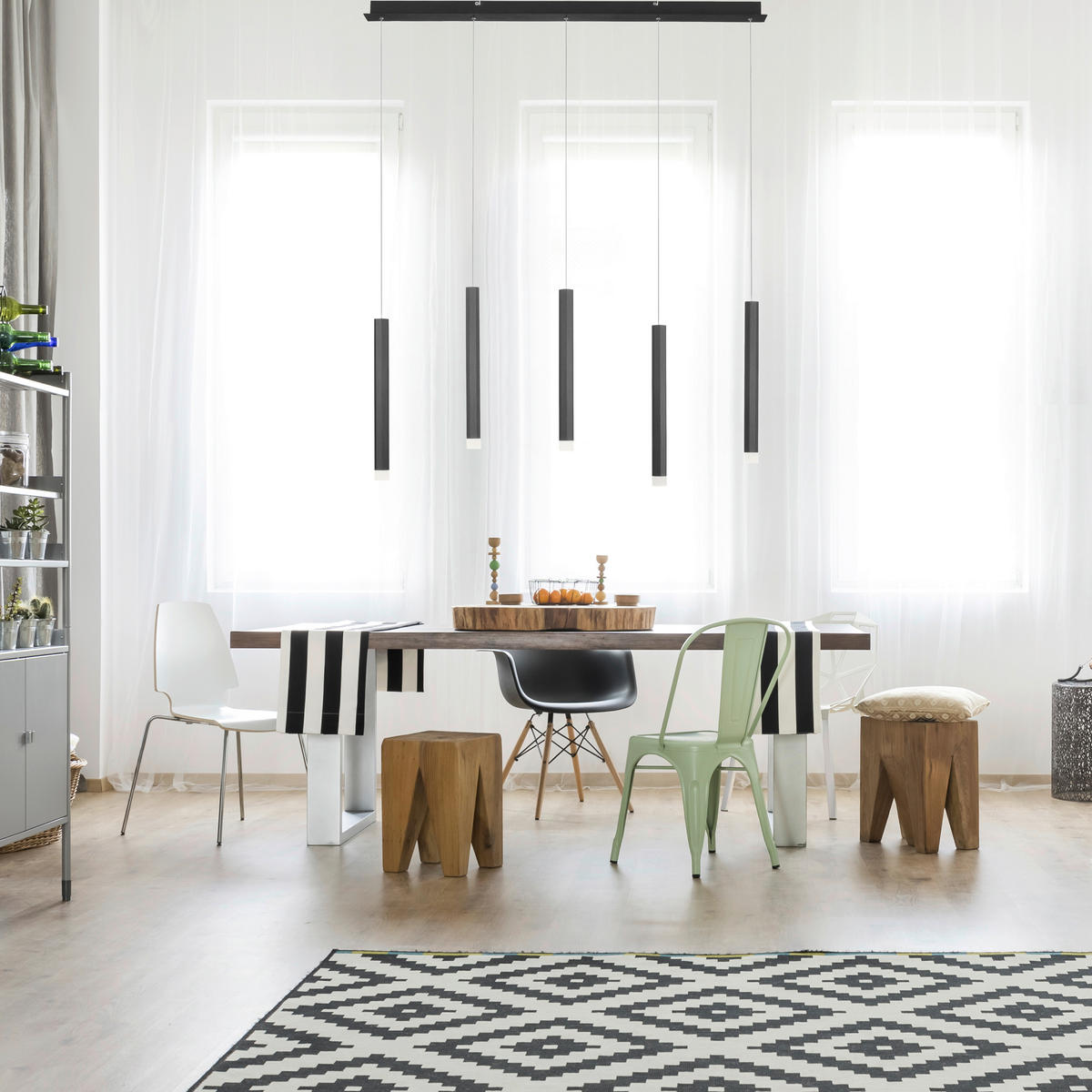 VISEČA LED-SVETILKA  Bruno 29 W/550 lm/3000 K/230 V/ - črna, Trend, kovina/umetna masa (100/8/120cm)