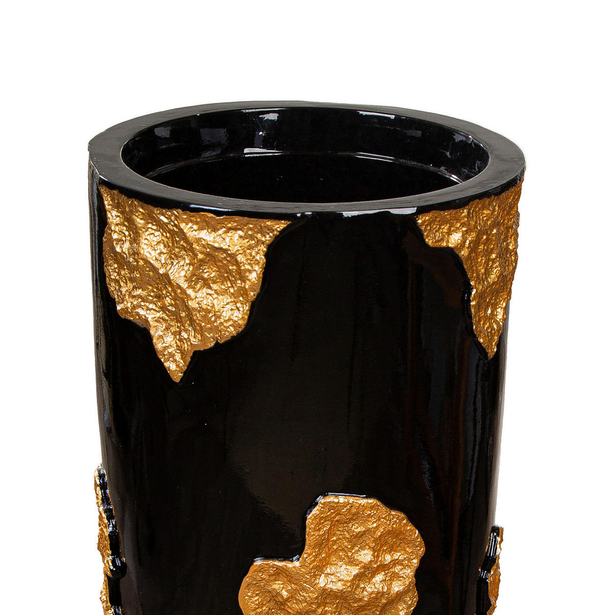 ÜBERTOPF 36/90 cm Schwarz, Goldfarben  - Goldfarben/Schwarz, Basics, Kunststoff (36/90cm)