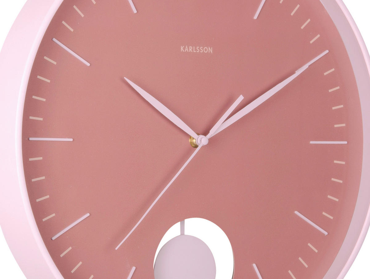 WANDUHR Grato Pink  - Pink, Basics, Kunststoff (41cm) - Karlsson