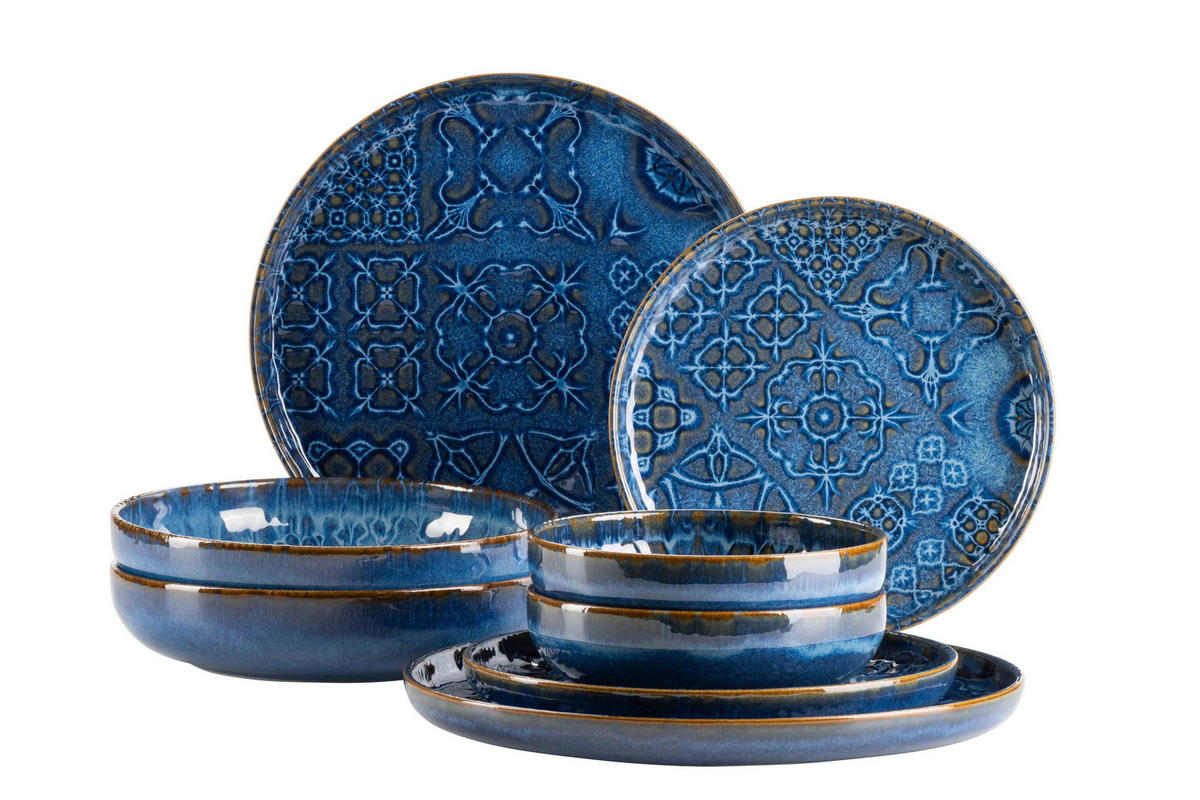 KOMBISERVICE 8-teilig  - Dunkelblau, Basics, Keramik - Mäser