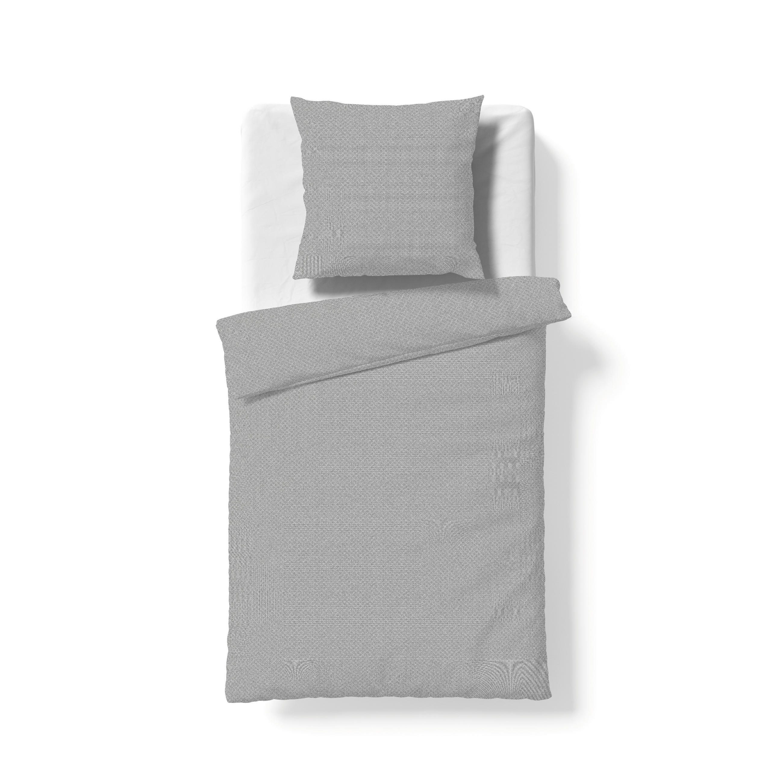 BETTWÄSCHESET 2-teilig Black Royal - Mako Brokat Damast Bettwäsche Damast 160/210 cm  - Anthrazit, Basics, Textil (160/210cm) - Fleuresse