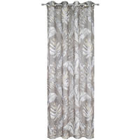 ZÁVĚS S OČKY, poloprůhledné, 140/245 cm - šedohnědá, Design, textil (140/245cm) - Esposa