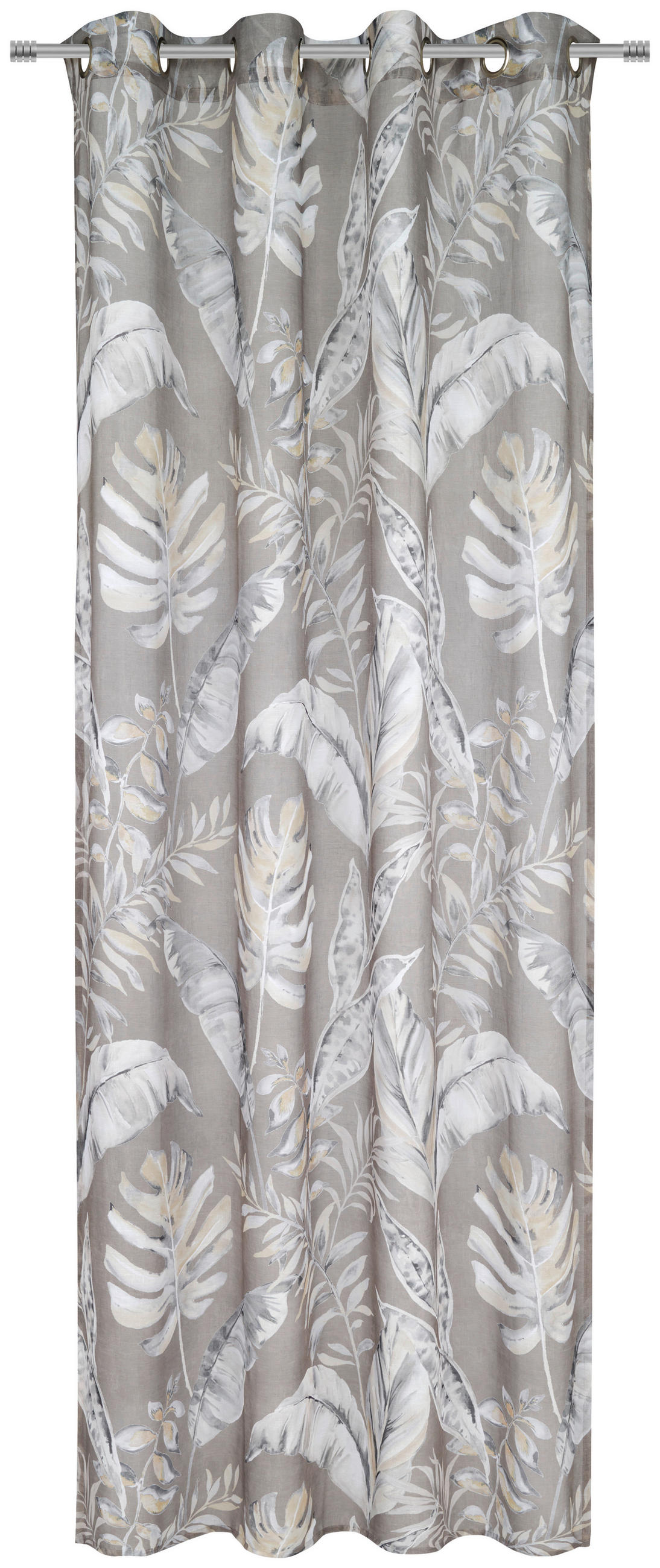 ZÁVĚS S OČKY, poloprůhledné, 140/245 cm - šedohnědá, Design, textil (140/245cm) - Esposa