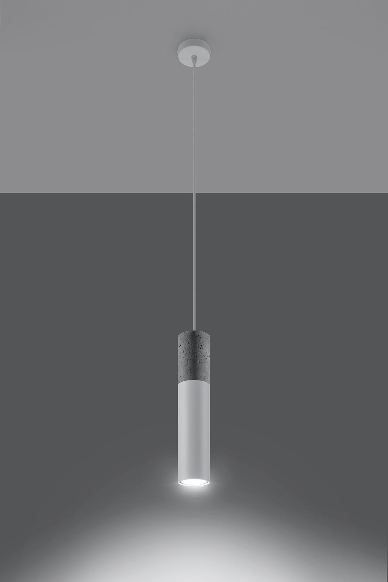 HÄNGELEUCHTE Borgio 8/8/105 cm   - Weiß/Grau, KONVENTIONELL, Stein/Metall (8/8/105cm)