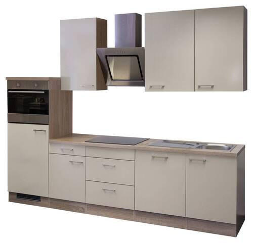 KUCHYNSKÁ LINKA NEPAL 280 - kašmírová/farba ušľachtilej ocele, Modern, kov/kompozitné drevo (280cm) - FlexWell