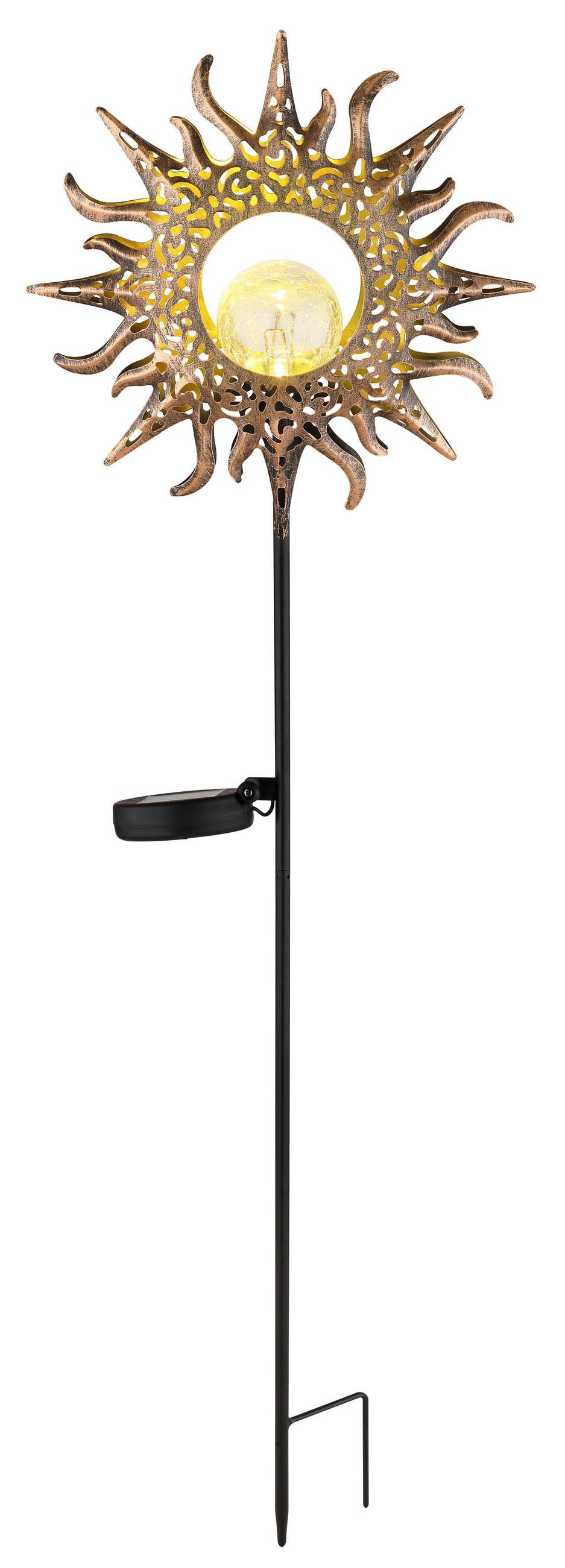 SOLARLEUCHTE  - Rostfarben/Transparent, Basics, Glas/Kunststoff (24,2/81,5cm) - Globo