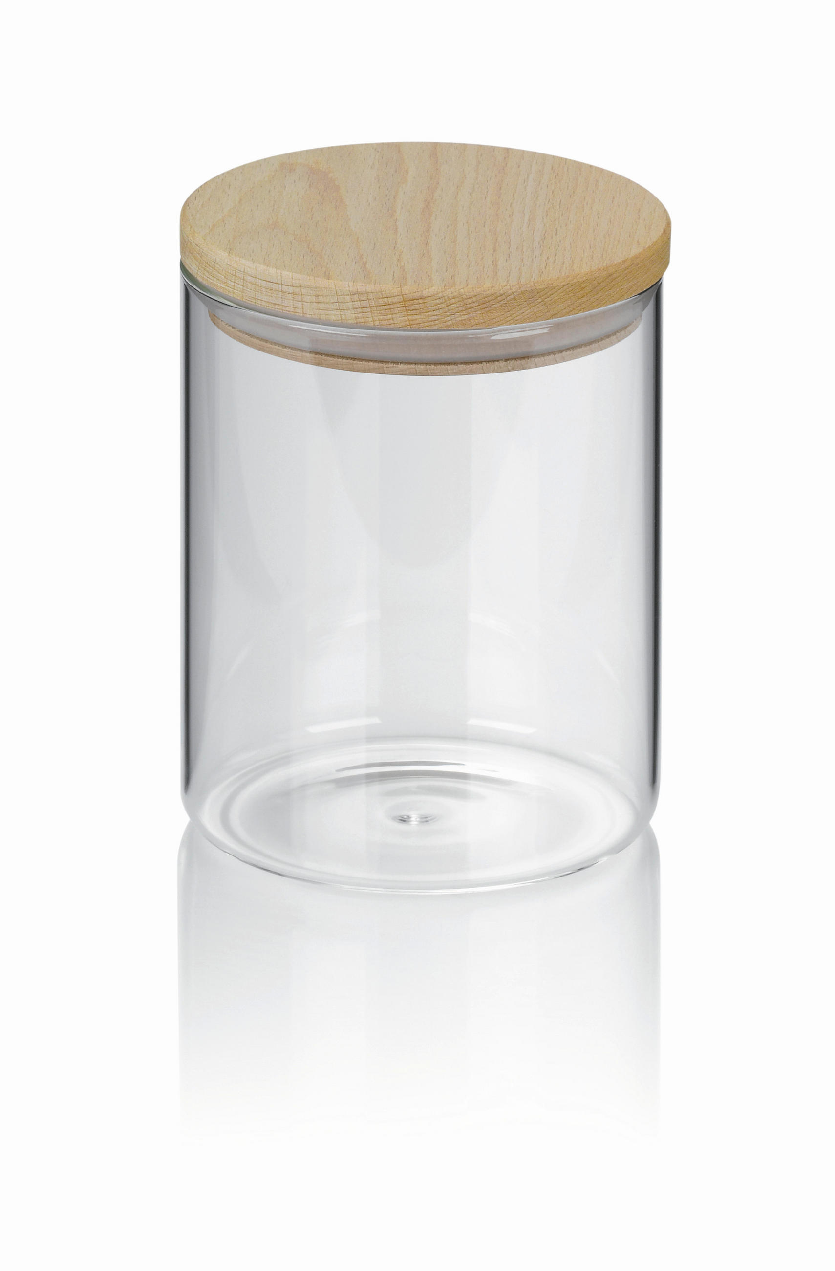 VORRATSDOSE 0,75 l  - Transparent, KONVENTIONELL, Glas/Holz (10/13cm) - Kela