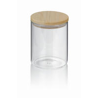 VORRATSDOSE 0,75 l  - Transparent, KONVENTIONELL, Glas/Holz (10/13cm) - Kela