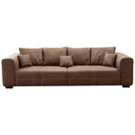 BIGSOFA Flachgewebe Dunkelbraun  - Dunkelbraun, KONVENTIONELL, Holz/Textil (287/88/108cm) - Cantus