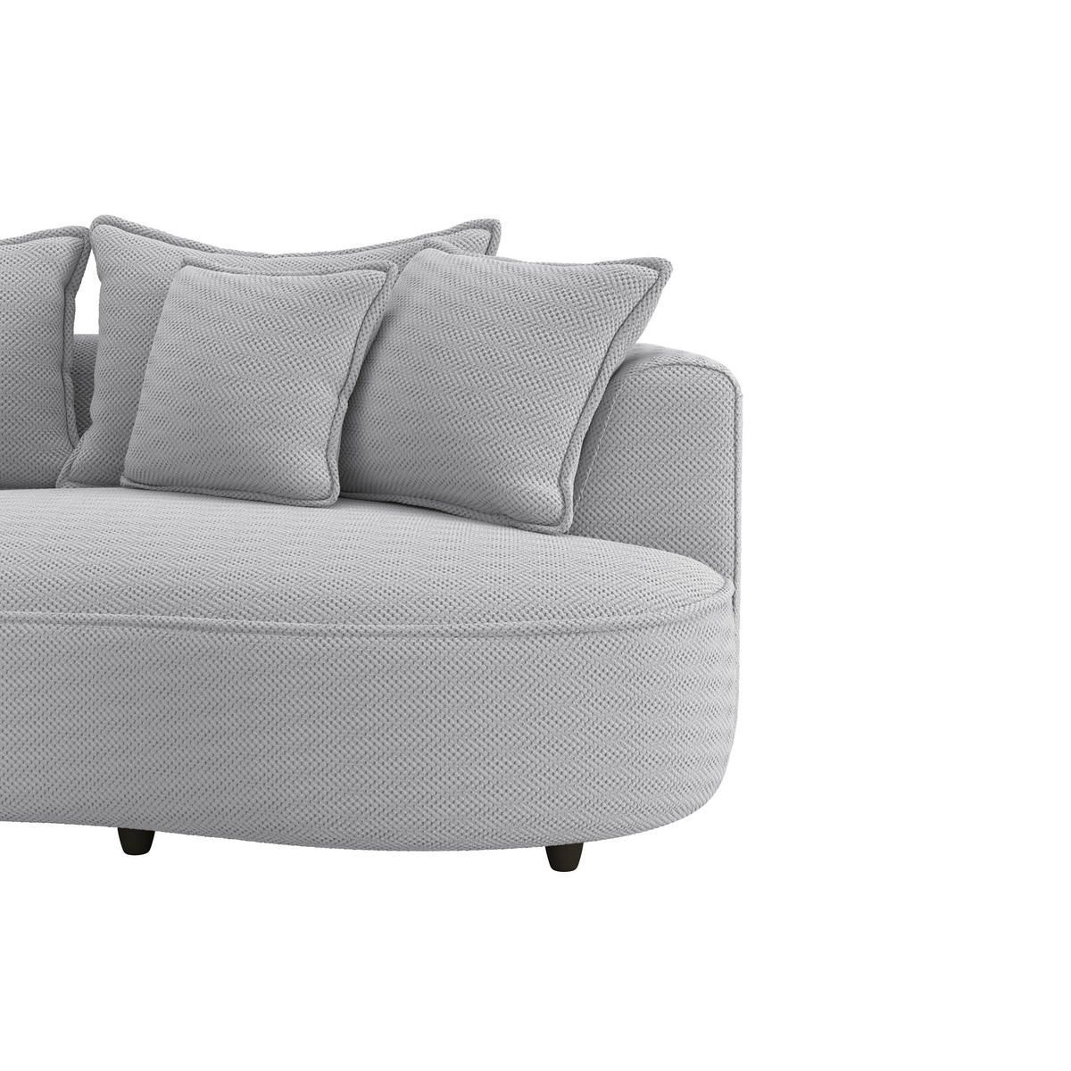 ECKSOFA LEVI Hellgrau Velours, Struktur  - Hellgrau/Schwarz, MODERN, Kunststoff/Textil (168/287cm) - Livetastic