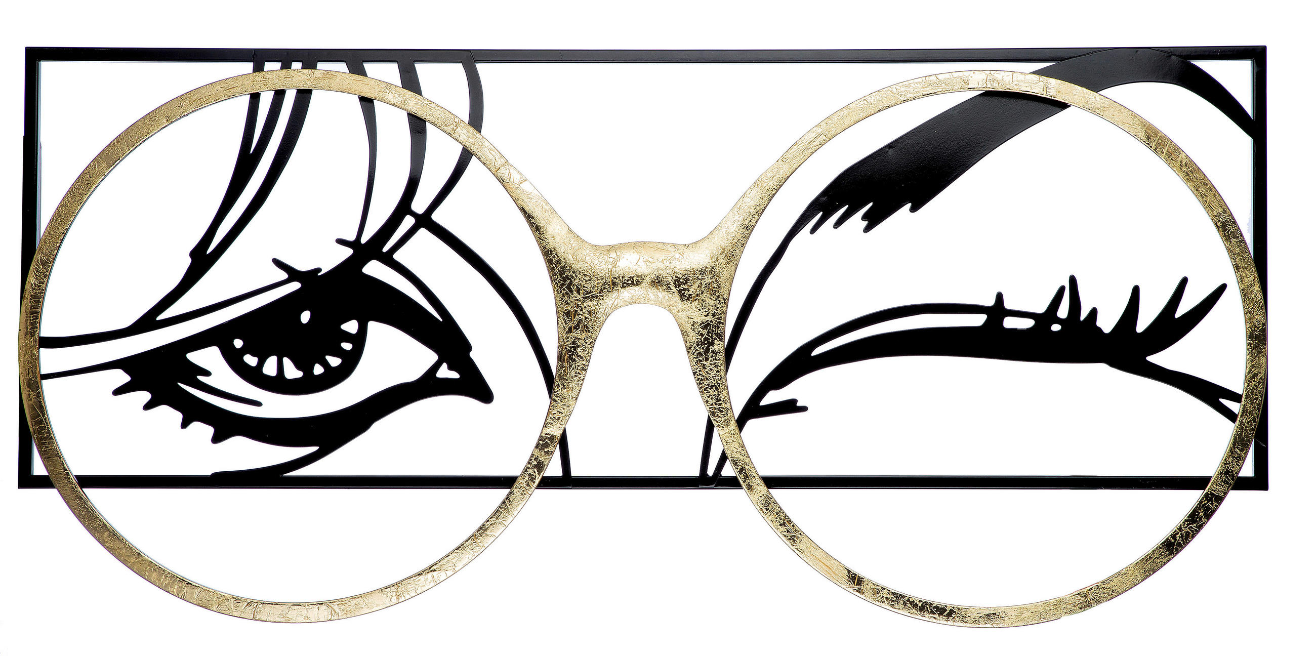 METALLBILD  - Goldfarben/Schwarz, Basics, Metall (90/42,5/3cm)