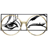 METALLBILD  - Goldfarben/Schwarz, Basics, Metall (90/42,5/3cm)