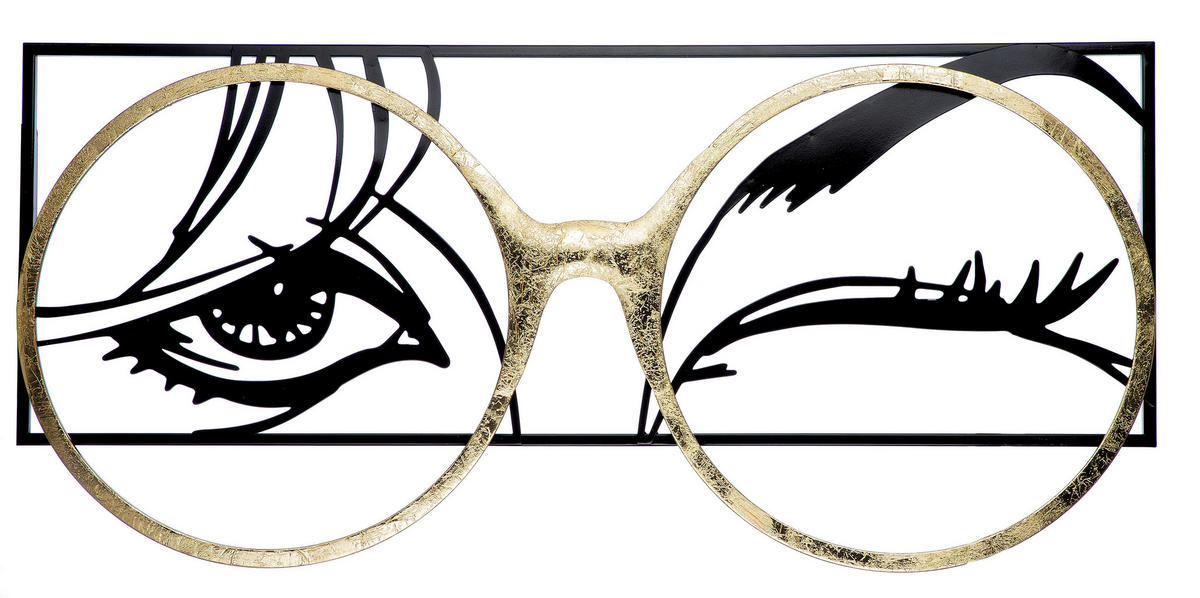 METALLBILD  - Goldfarben/Schwarz, Basics, Metall (90/42,5/3cm)