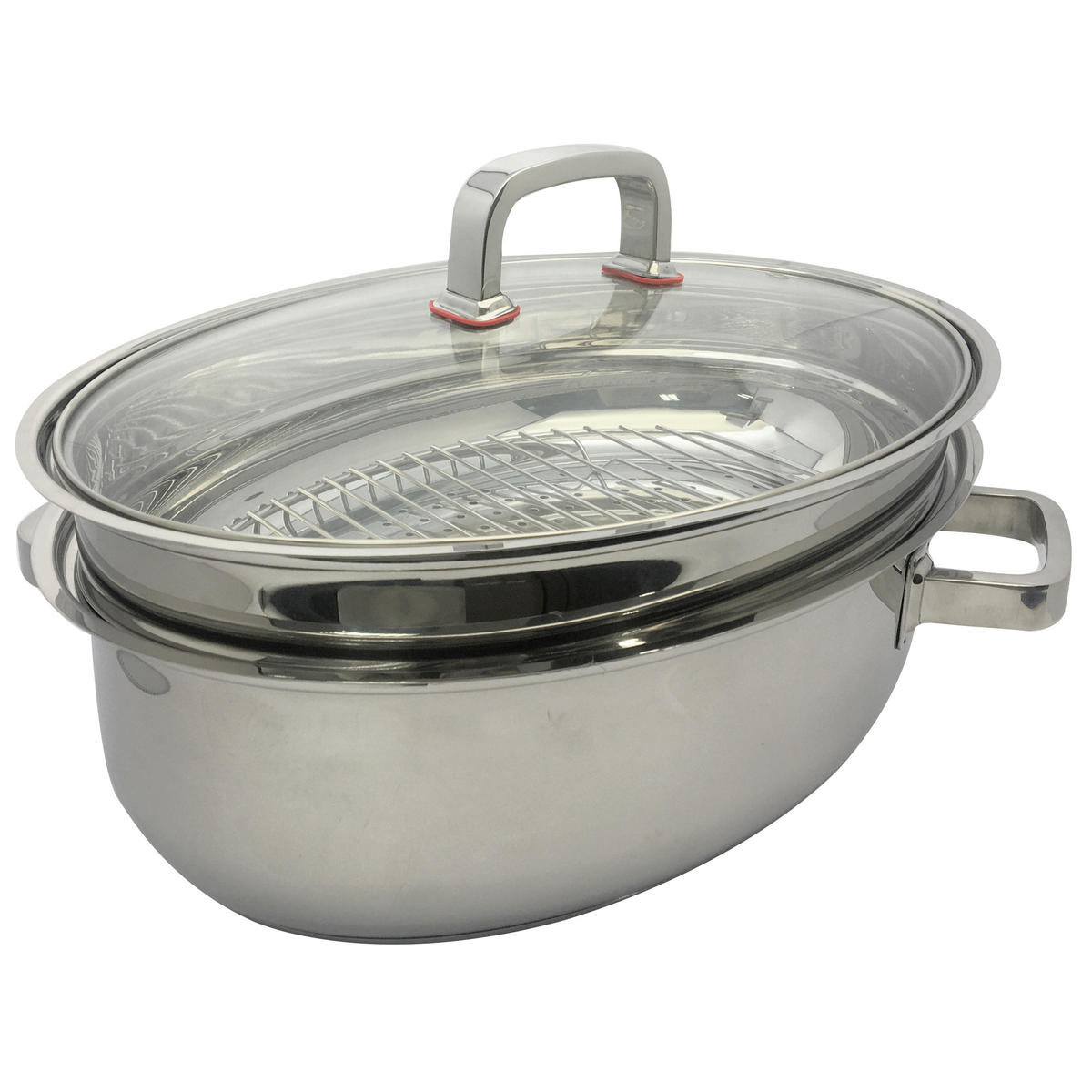 BRÄTER  - Klar/Edelstahlfarben, Design, Glas/Metall (41/34/24,5cm) - Homeware Profession.