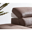 ECKSOFA in Webstoff Braun  226/282 cm  - Schwarz/Braun, Natur, Holz/Textil (226/282cm) - Novel