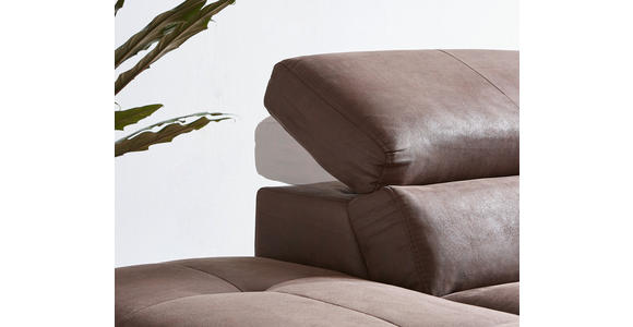 ECKSOFA in Webstoff Braun  226/282 cm  - Schwarz/Braun, Natur, Holz/Textil (226/282cm) - Novel