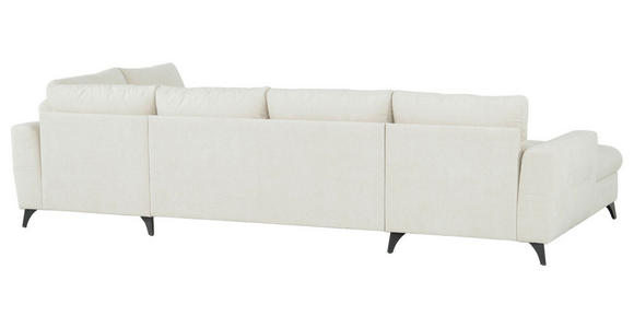 WOHNLANDSCHAFT Beige Chenille  - Beige/Schwarz, KONVENTIONELL, Textil/Metall (160/340/188cm) - Xora