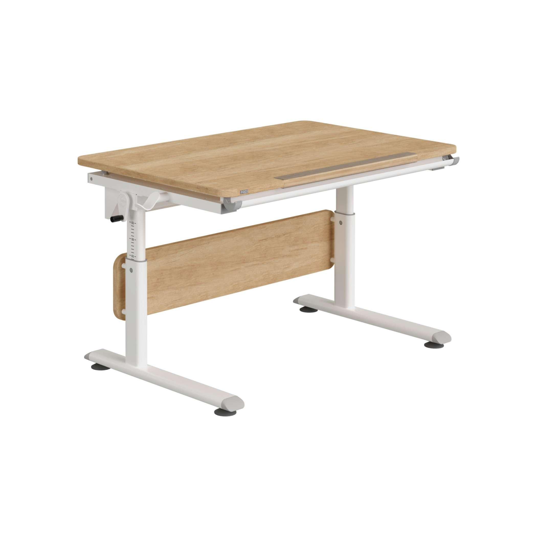 IFJÚSÁGI ÍRÓASZTAL  - tölgyfa/fehér, Basics, faalapú anyag/fém (105/70/53-79cm) - Paidi