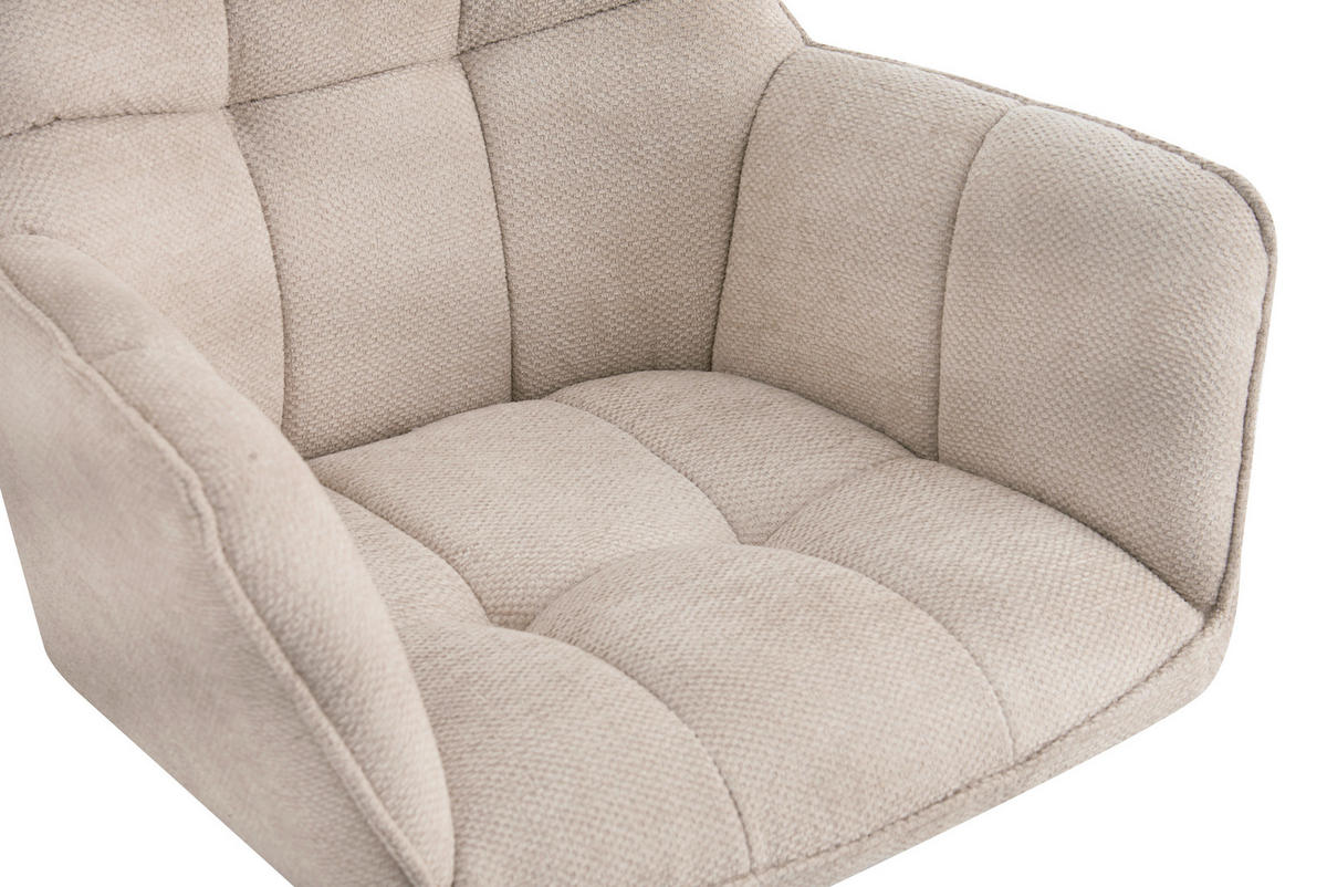 STOLIČKA S PODRÚČKAMI, textilný výplet, béžová - svetlohnedá/béžová, Modern, drevo/textil (63/84/61cm) - MID.YOU