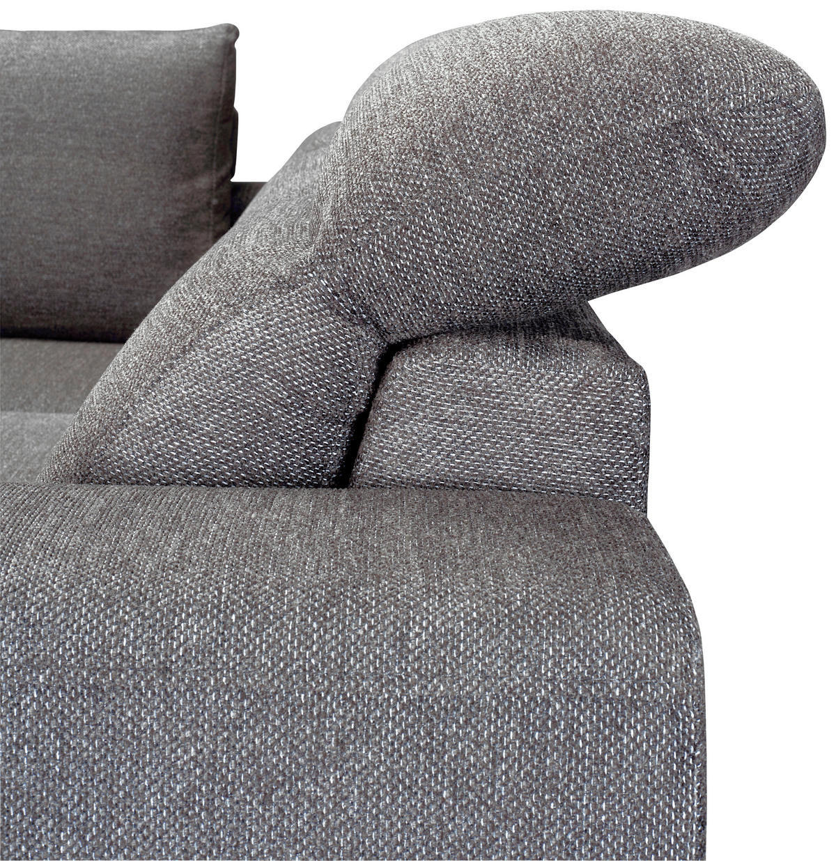 ECKSOFA Dunkelgrau Chenille  - Dunkelgrau/Schwarz, KONVENTIONELL, Textil/Metall (185/266cm) - Carryhome