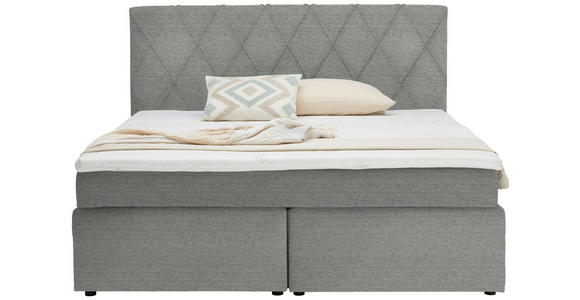 BOXSPRINGBETT 160/200 cm  in Silberfarben  - Silberfarben/Schwarz, Design, Holzwerkstoff/Kunststoff (160/200cm) - Xora