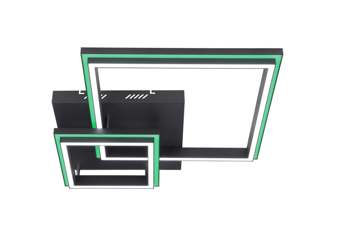 LED PLAFONJERA Proton  - bela/crna, Lajfstajl, metal/plastika (60/60/11,8cm) - Novel