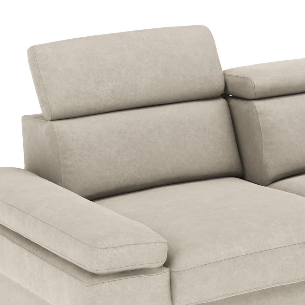 ECKSOFA in Mikrofaser Silberfarben  - Silberfarben, Konventionell, Textil/Metall (182/82/260cm) - Trendmanufaktur