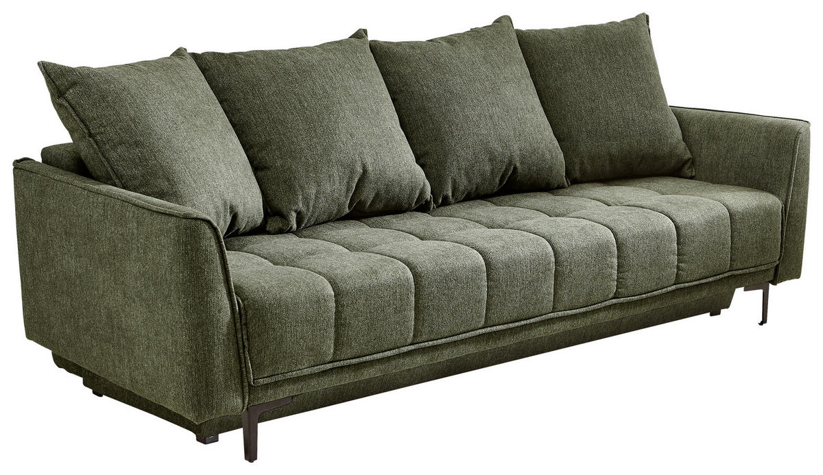 SCHLAFSOFA in Textil Grün  - Schwarz/Grün, Design, Textil (235/70/108cm) - MID.YOU