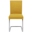 SCHWINGSTUHL in Edelstahl Chenille - Edelstahlfarben/Gelb, Design, Textil/Metall (47/97/60cm) - Moderano