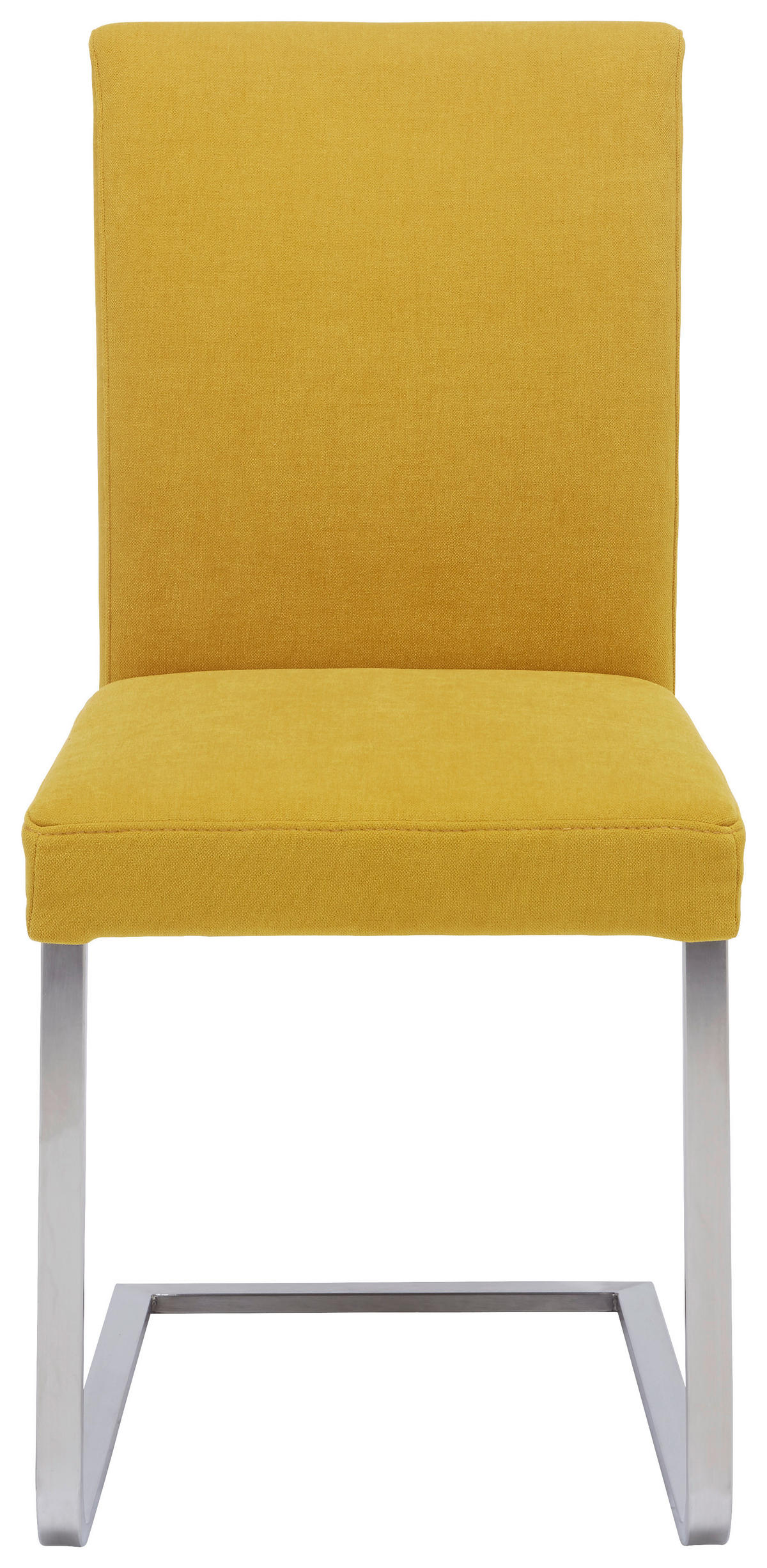 SCHWINGSTUHL  in Edelstahl Chenille  - Edelstahlfarben/Gelb, Design, Textil/Metall (47/97/60cm) - Moderano