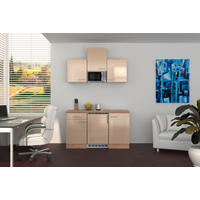 MINIKÜCHE   in Sonoma Eiche, Kaschmir  - Kaschmir/Edelstahlfarben, MODERN, Holzwerkstoff/Metall (150,5cm) - FlexWell