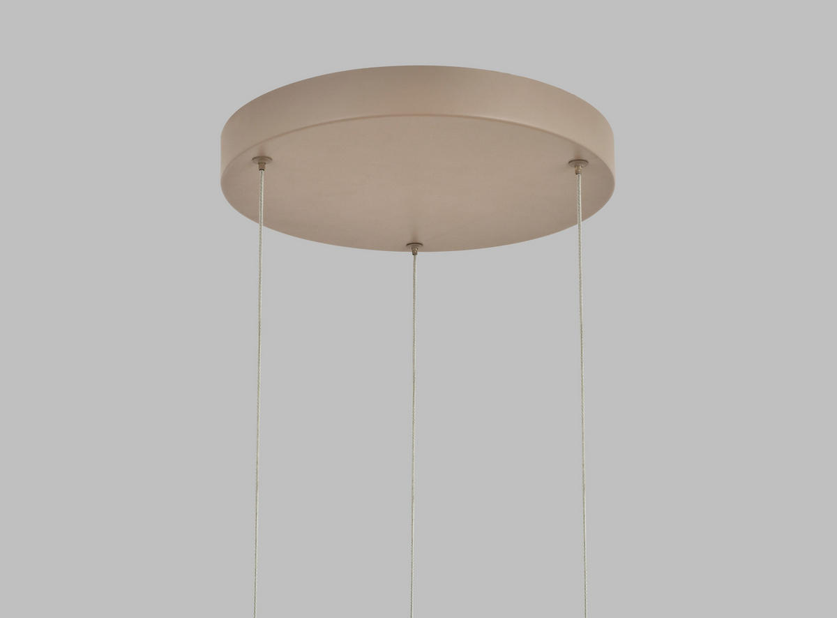 ZÁVĚSNÉ LED SVÍTIDLO,  - pískové barvy, Design, kov/sklo (44/150/44cm)