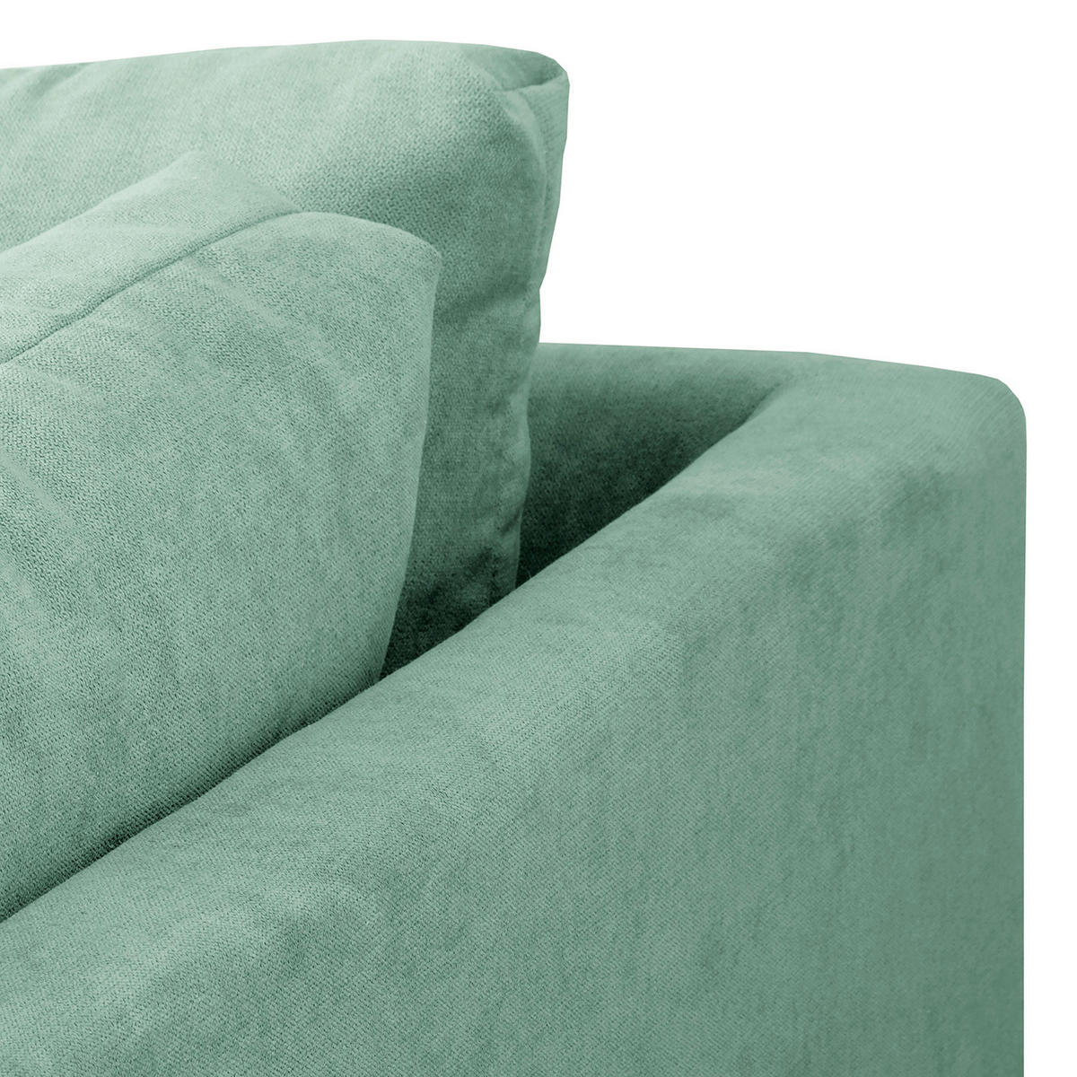 ECKSOFA Ariella Mintgrün Mikrofaser  - Naturfarben/Mintgrün, Design, Holz/Textil (231/161cm) - Livetastic